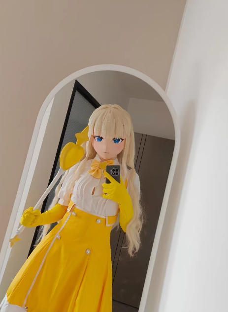 ☆即納 全頭マスク カツラ付き ロック付き NO.116 フリーサイズ