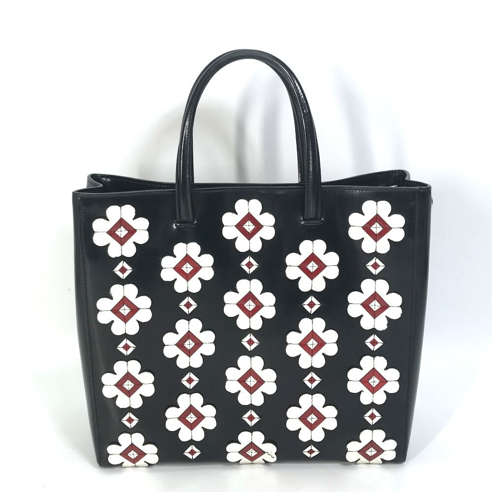 PRADA プラダ トートバッグ フラワー 花柄 レザー