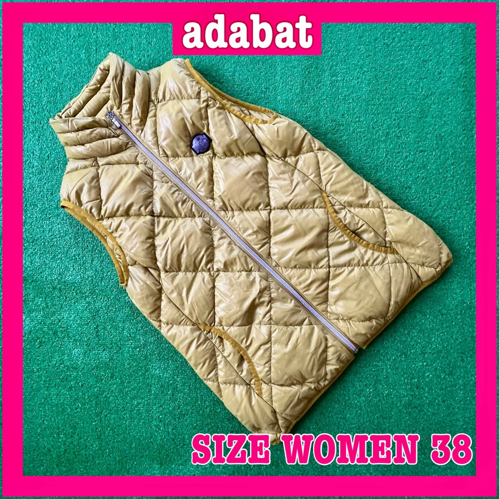 adabat アダバット フルジップ ロゴワッペン ダウンベスト 38