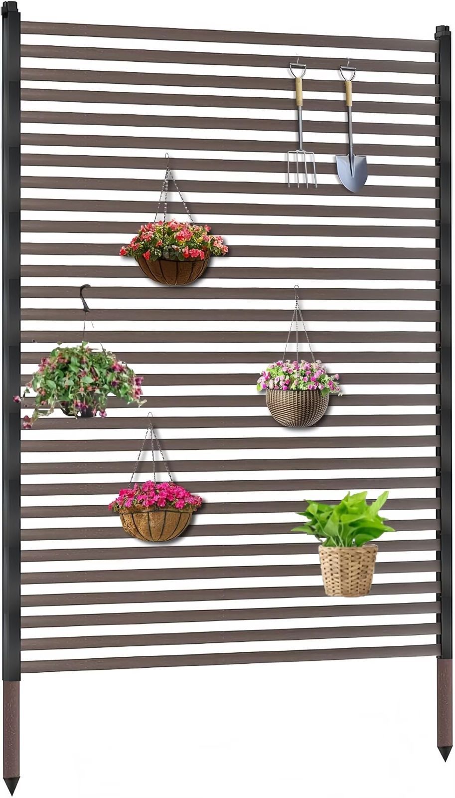 日本語説明書付き パティオ 裏庭 庭用 組み立て簡単 自立式 DIY 屋外用プライバシースクリーン ルーバーラティス 柵 後付け 庭 間仕切り 垣 フラワートレリス 屋外 屋外 幅90×高さ150cm ボーダーフェンス 目隠し フェンス TUIYIDUO