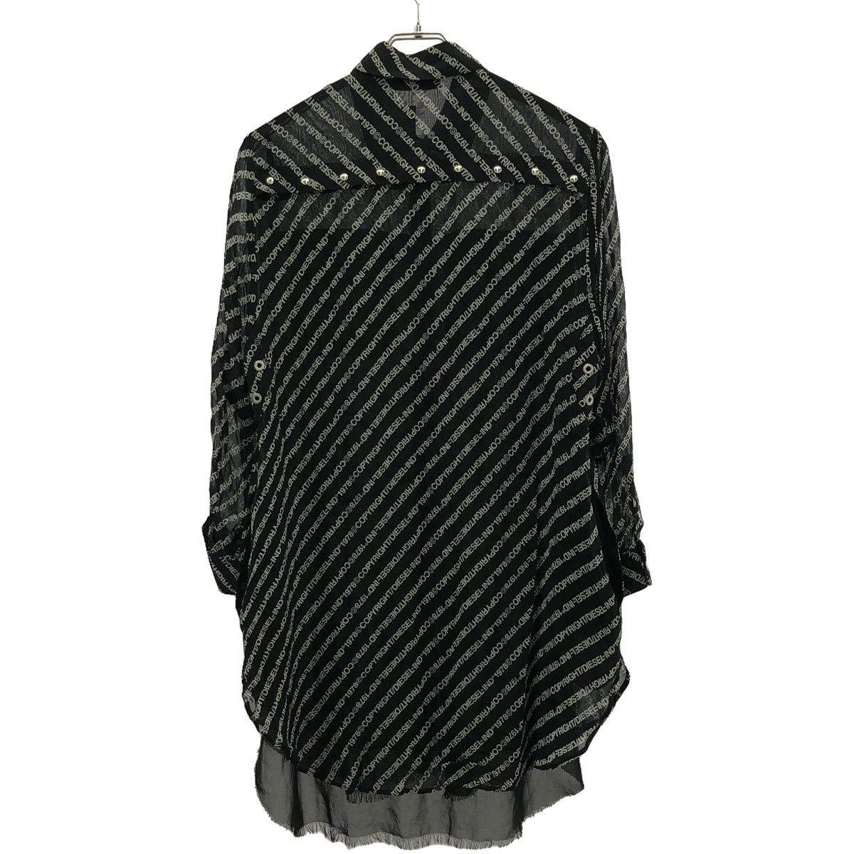 DIESEL ディーゼル ロゴコピーライトレーヨンシアーロングシャツ