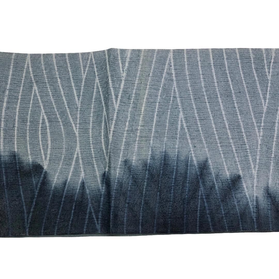 袋帯 抽象模様 染分け 青袋鼠色 洒落帯 O-5652 - メルカリ