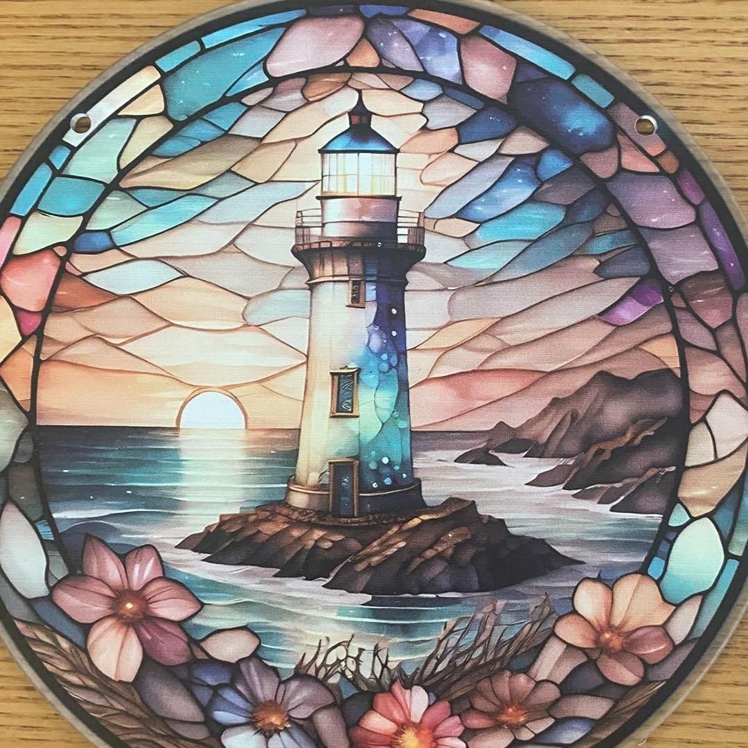 ☆おしゃれ灯台ステンドグラス照明ライト