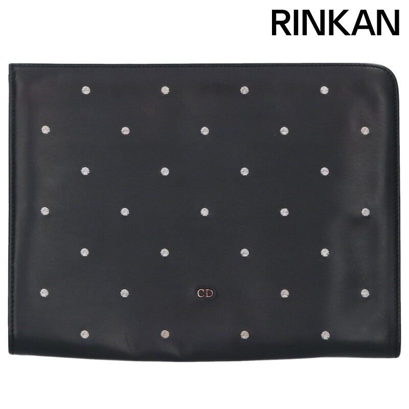 ディオールオム ドット柄レザークラッチバッグ メンズ