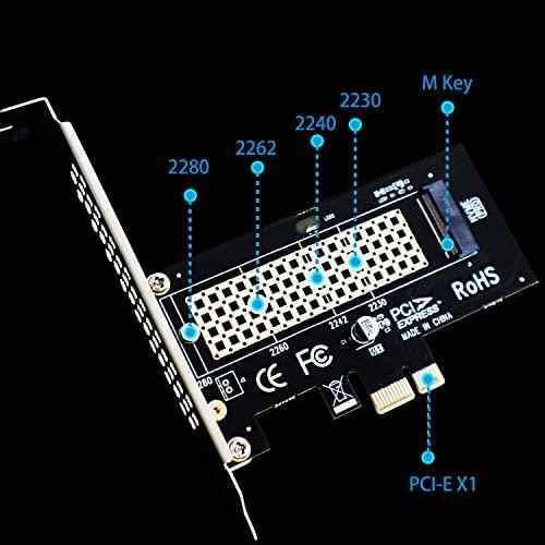 M.2 PCIe X1変換アダプターカード、M.2 PCIe 4.0/3.0/2.0 NVMe/AHCI