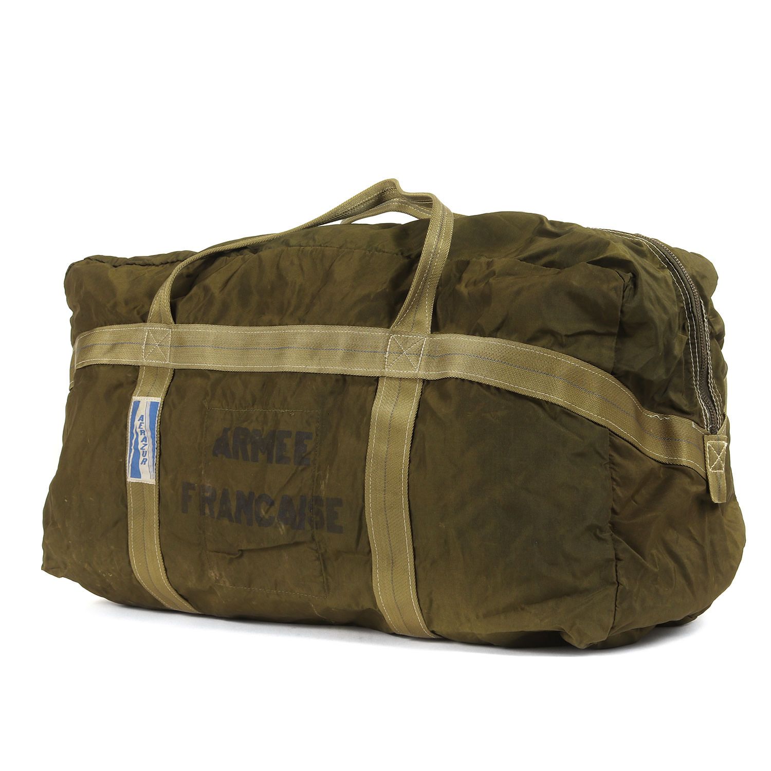 Vintage Military Item ヴィンテージミリタリー 90s フランス軍実物 パラシュートバッグ / ボストンバッグ / カーキ / 古着 カバン【メンズ】【中古】【K4409】 Vintage Military Item ヴィンテージミリタリー 90s フランス軍実物