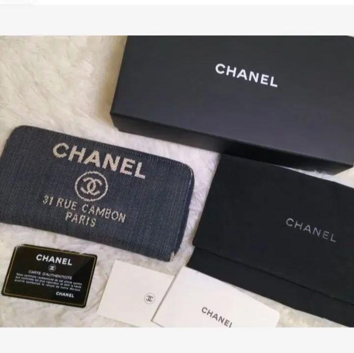 CHANEL デニム 長財布 ラウンド 箱 保存袋 ギャランティーカード CHANEL デニム 長財布 ラウンド 箱 保存袋 ギャランティーカード