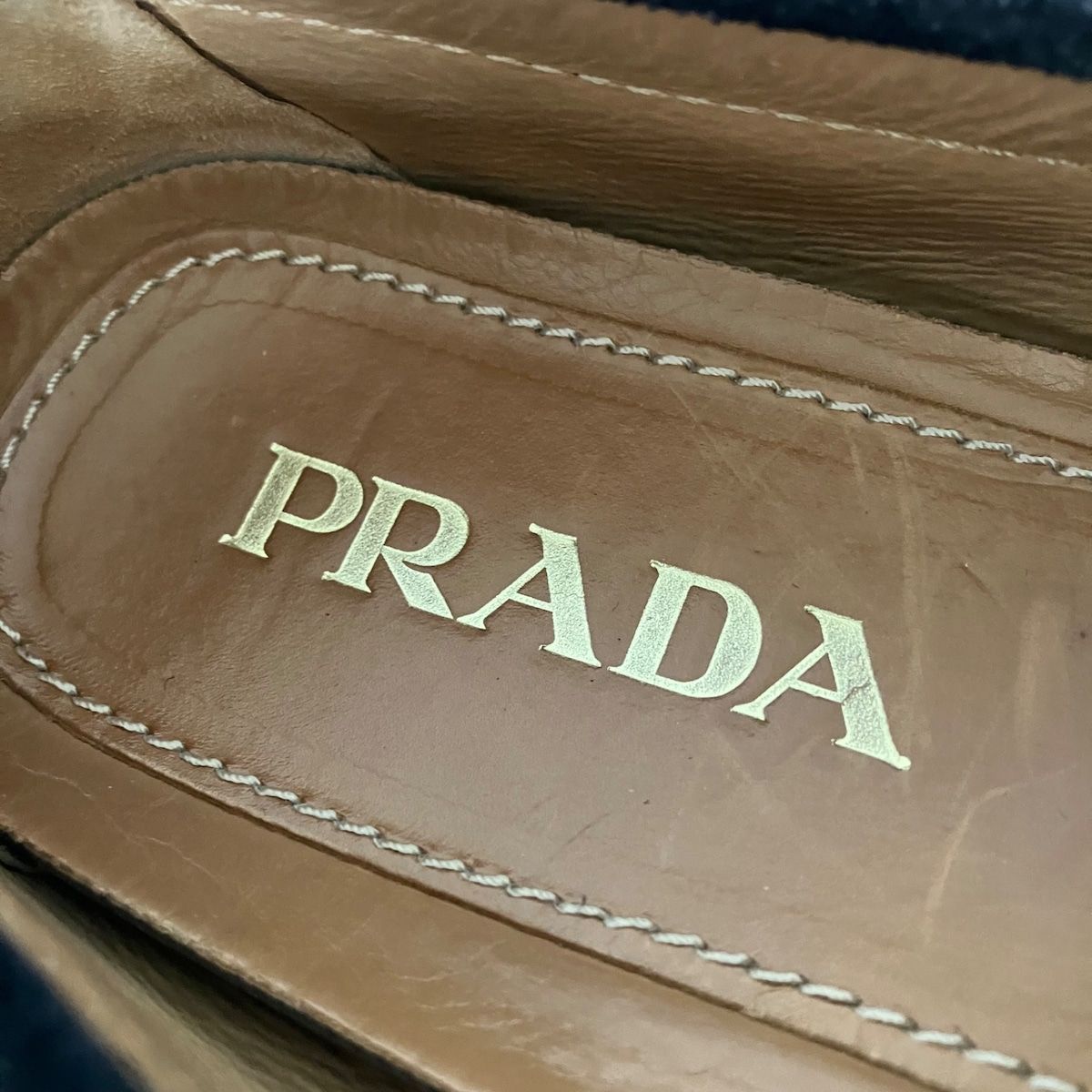 PRADA(プラダ) ドライビングシューズ 7 メンズ - ダークネイビー インソール取外し可