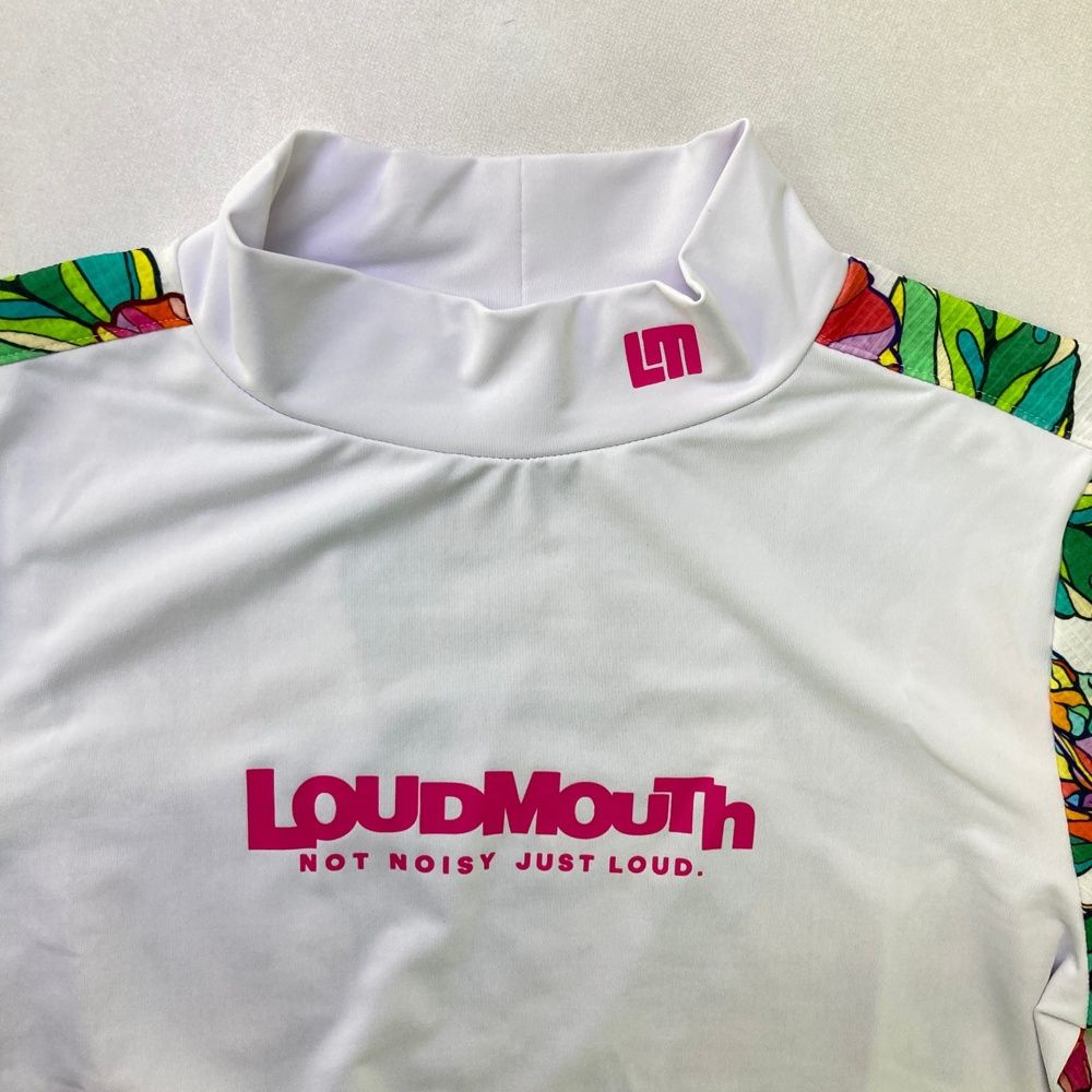 サイズ M LOUD MOUTH ラウドマウス ハイネック半袖Tシャツ サッカー トロピカルパイン柄 ホワイト系 240101537331 ゴルフウェア レディース ストスト LLC-HASEGAWATOSO_COM