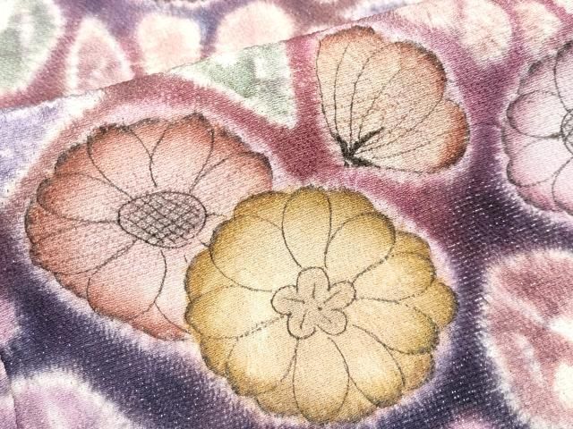 平和屋本店□極上 樋熊哲也 訪問着 辻が花 絞り 手描き 金通し地 逸品  