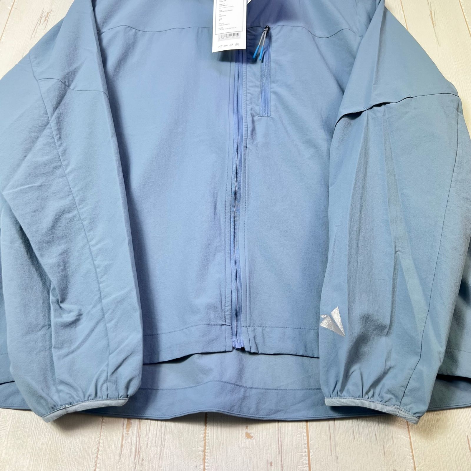 【夏季の新品】 Unisex L ブルー系 Paper Sky Wear ペーパースカイ ウェア ウィンド シェル フーディー WIND SHELL HOODIE Blue Gray ナイロン ウェア トップス アウター ジャケット ソフトシェル 実用性