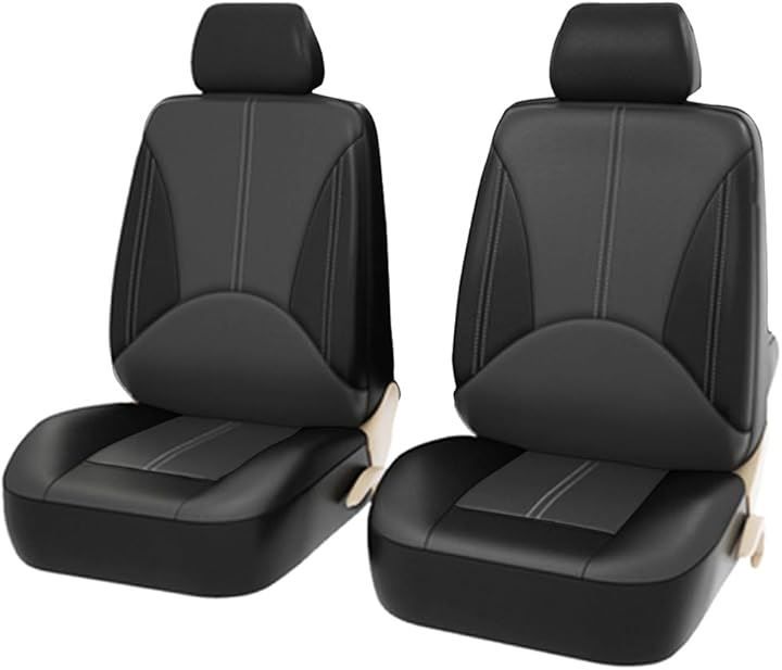 キッソス（ＫＩＳＳＯＳ） 車用 シート カバー クッション 座布団 傷防止 汚れ防止 座席シート 滑りにくい お洒落 運転席 助手席 セット 汎用(グレー/ブラック)
