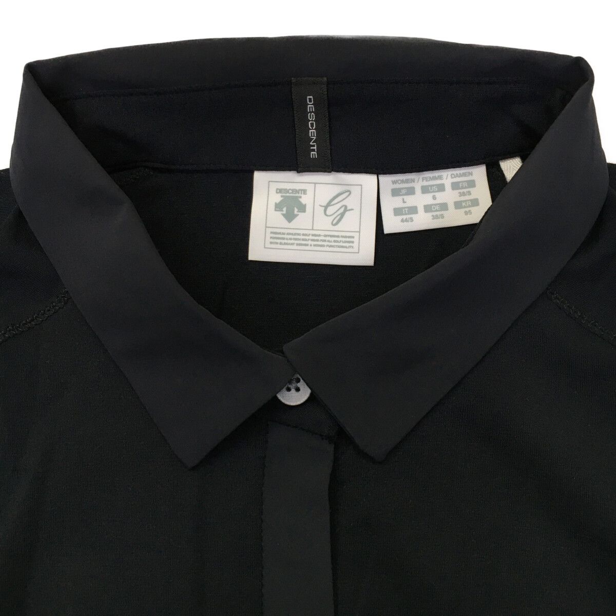 coco 中古 デサントゴルフ DESCENTE GOLF レディース 長袖ポロシャツ L 黒  ブラック  ストレッチ 中古 レディース デサントゴルフ DESCENTE GOLF 長袖ポロシャツ
