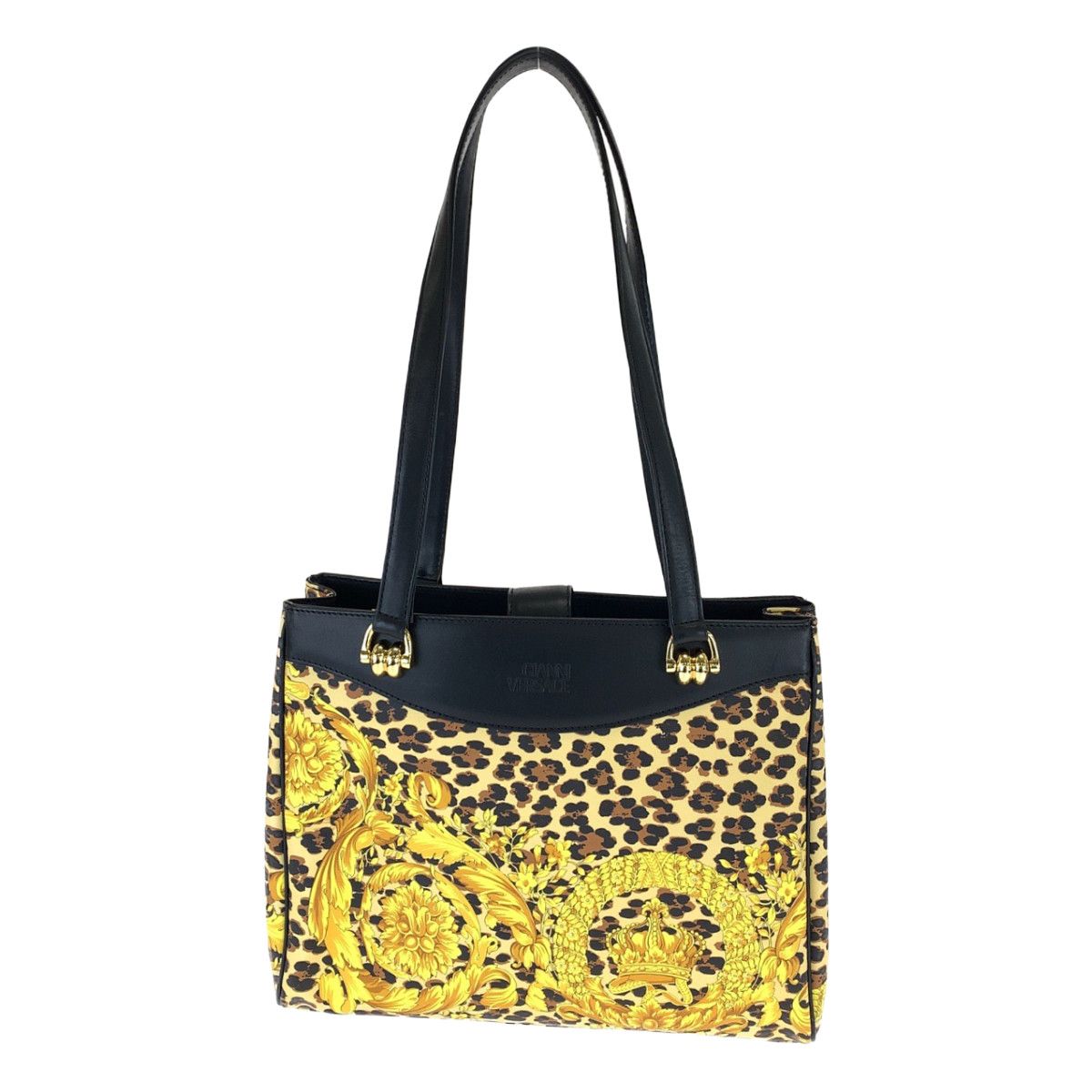 【美品】GIANNI VERSACE ヴィンテージ ハンドバッグ レオパード柄 超美品 Gianni Versace ジャンニ・ヴェルサーチ レオパード柄