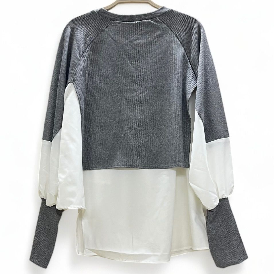 送料無料・匿名配送】レディース 長袖 Tシャツ パネル長袖トップス  