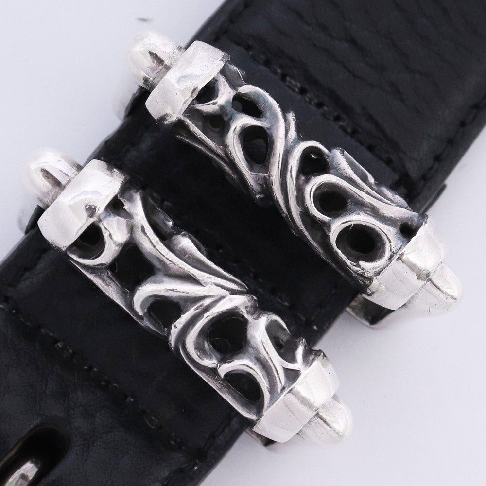 CHROME HEARTS 3ピース ローラー レザーベルト 1.5インチ サイズ