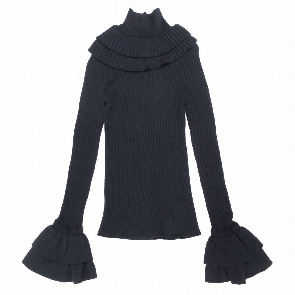 シーニュ Cygne ネックフリルリブタートルニット セーター トップス  
