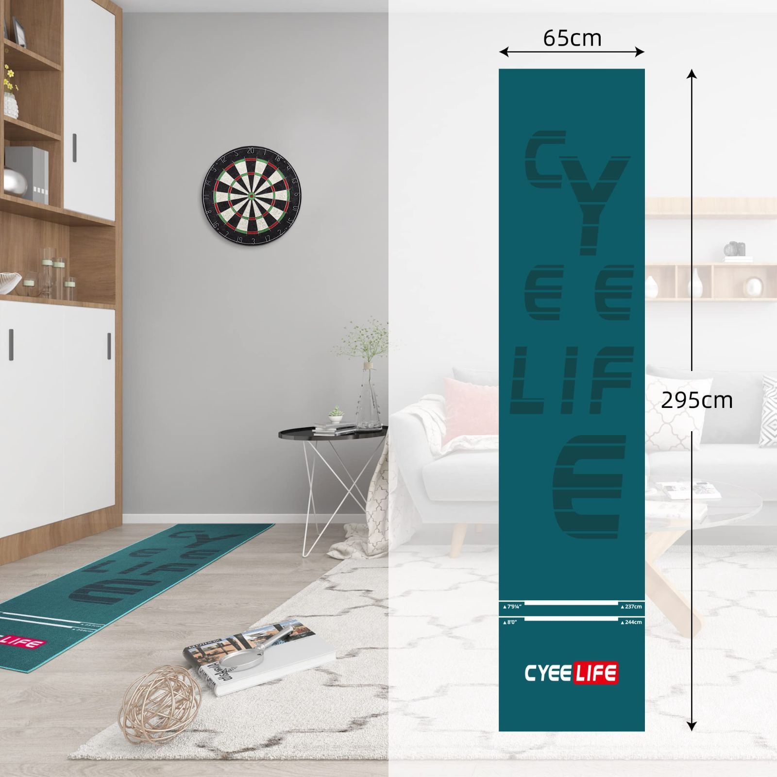 ダーツマット パッド カーペット Dart board CyeeLife Mat65 295cm 複数スタイル SKLAD-KIRPICHA_RU