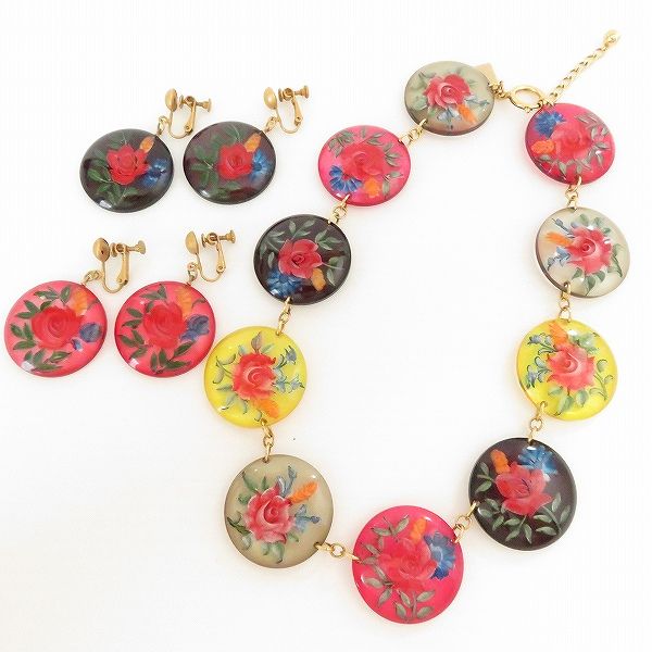 anza ケンゾー KENZO ネックレス イヤリング セット 花モチーフ