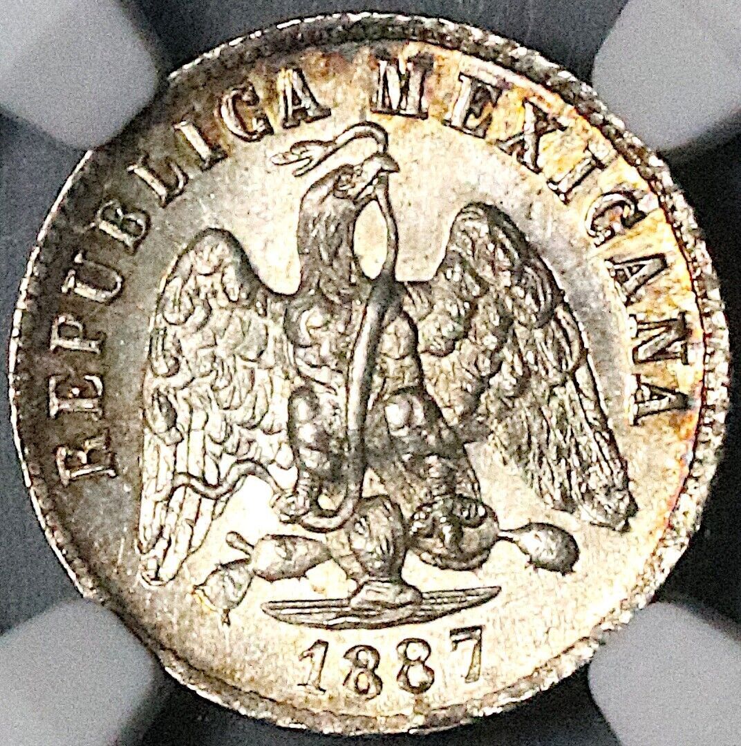 1887-Mo NGC MS 65 Mexico 10 Centavos Gem Silver Coin POP 2|0 25032701C