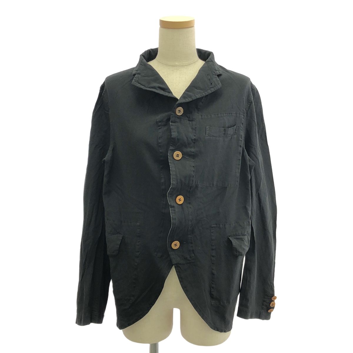COMME des GARCONS COMME des GARCONS | コムコム | 2014SS | ポリエステル 縮絨 シングルブレスト ジャケット | M | ブラック | レディース
