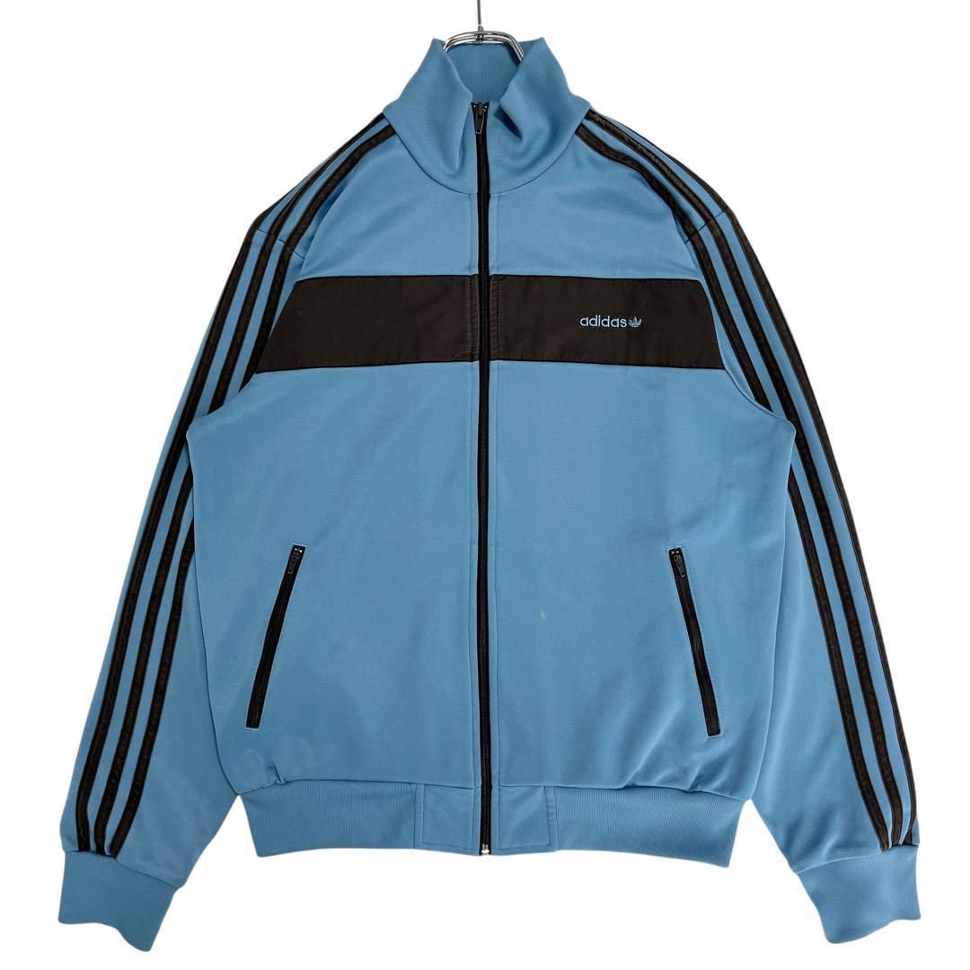 6018_1 adidas トラックジャケット ブルー/チャコールグレー 2XO 6018 adidas トラックジャケット ブルー/チャコールグレー 2XO