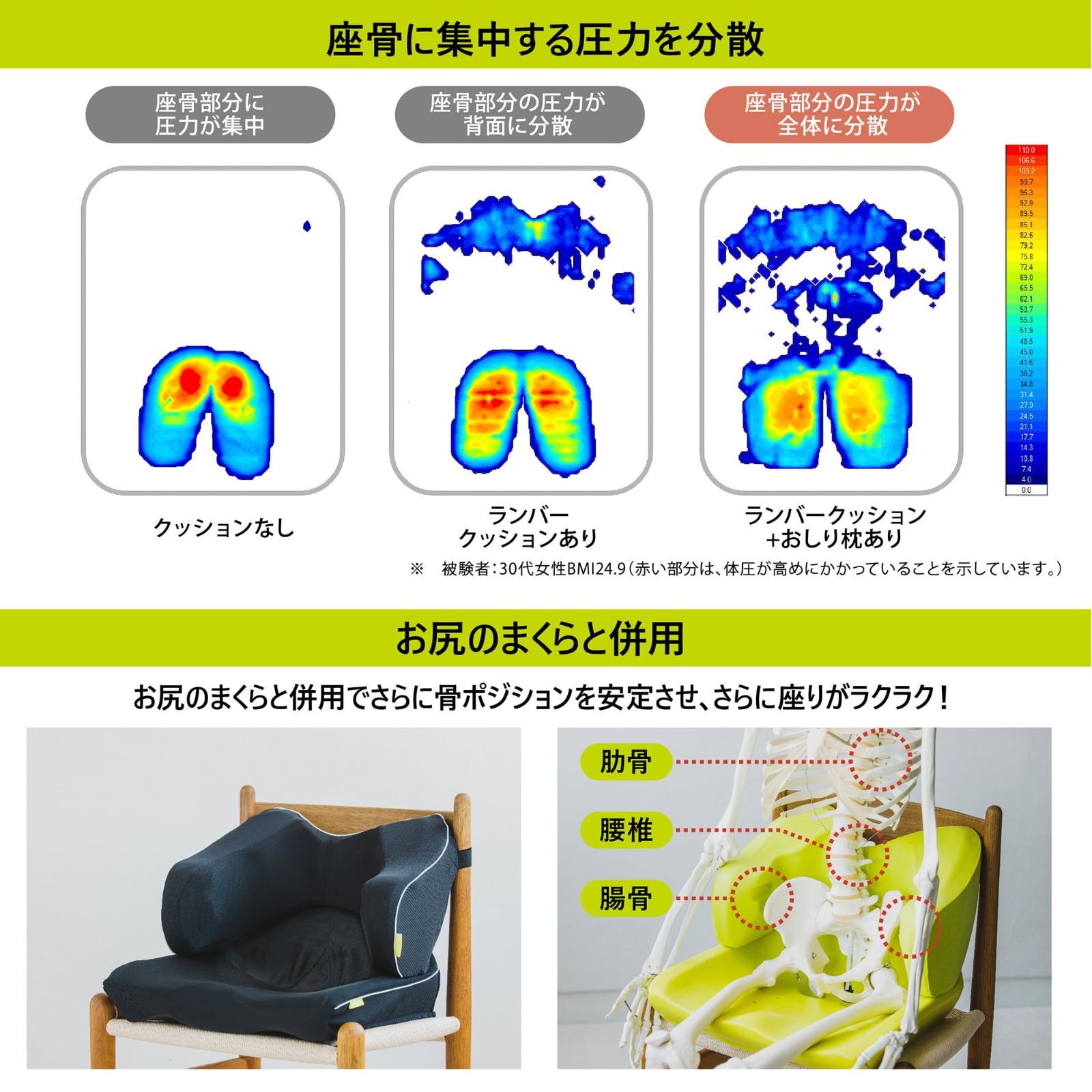 いつもの椅子につけるだけで快適姿勢をサポート