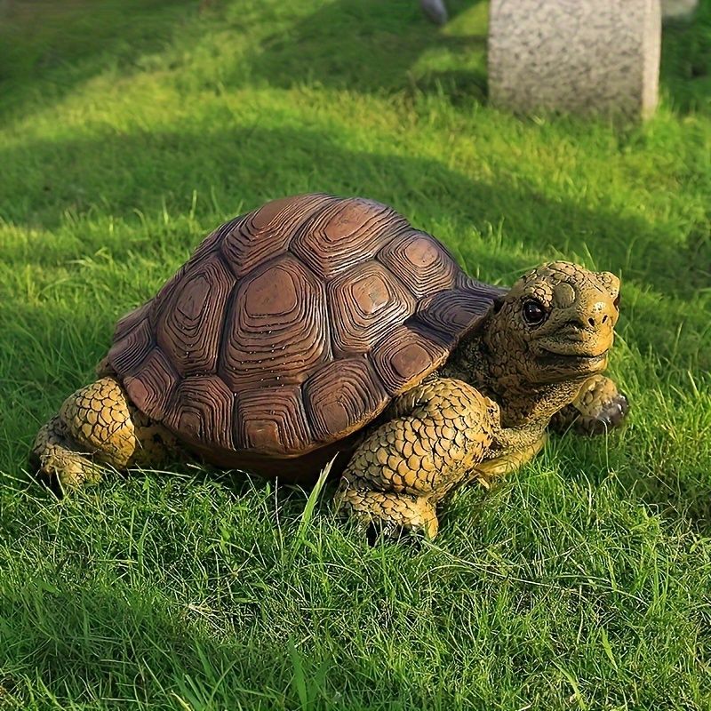 カメ 置物 像 動物 屋外庭園 レジンクラフト アートオーナメント ランドスケーピング DIY庭園彫刻 ヤード芝生 バルコニー ホームデコレーション