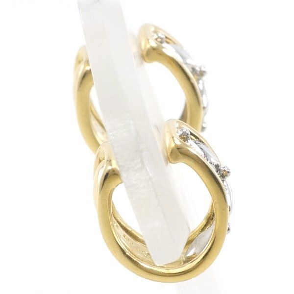 プラチナ/K18リバーシブル中折れ式フープピアス(14.5mmペアシェープ