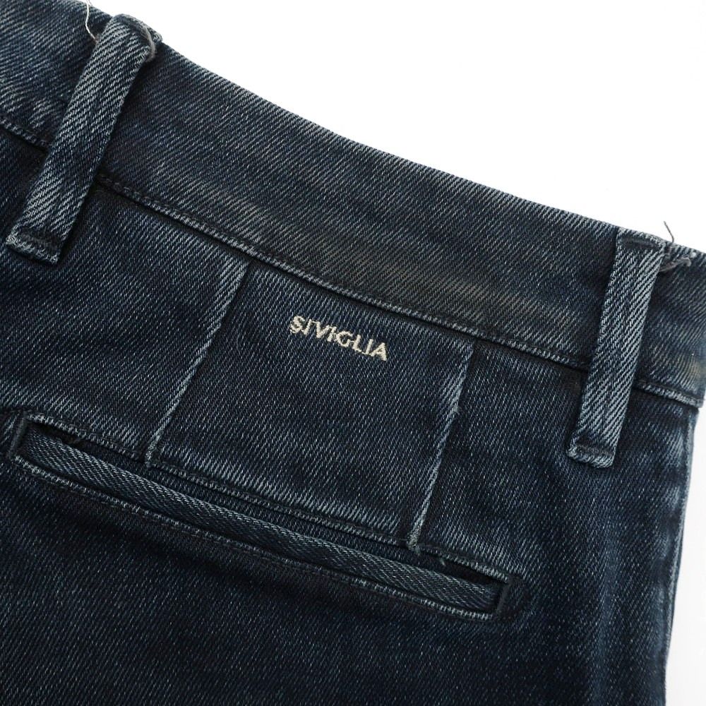 中古】シビリア SIVIGLIA ストレッチ コットン デニムパンツ ネイビー