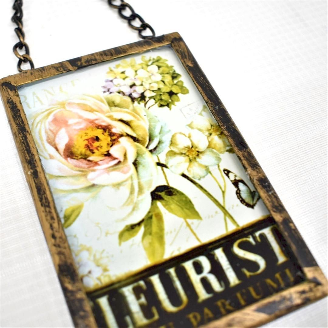 ヴィンテージ風フラワー壁掛けプレート インテリア 新品(SD083-1