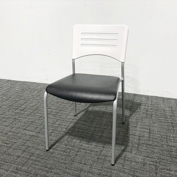 ミーティングチェア スタッキング 会議 肘無 ホワイト ブラック