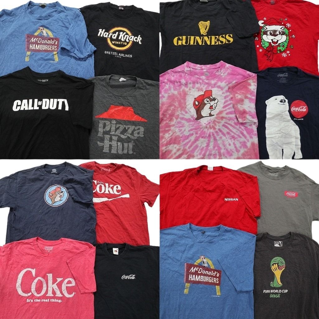 古着卸 有名企業 半袖Tシャツ 16枚セット メンズ L バッキーズ ハードロックカフェ コカ コーラ 古着 NA0770