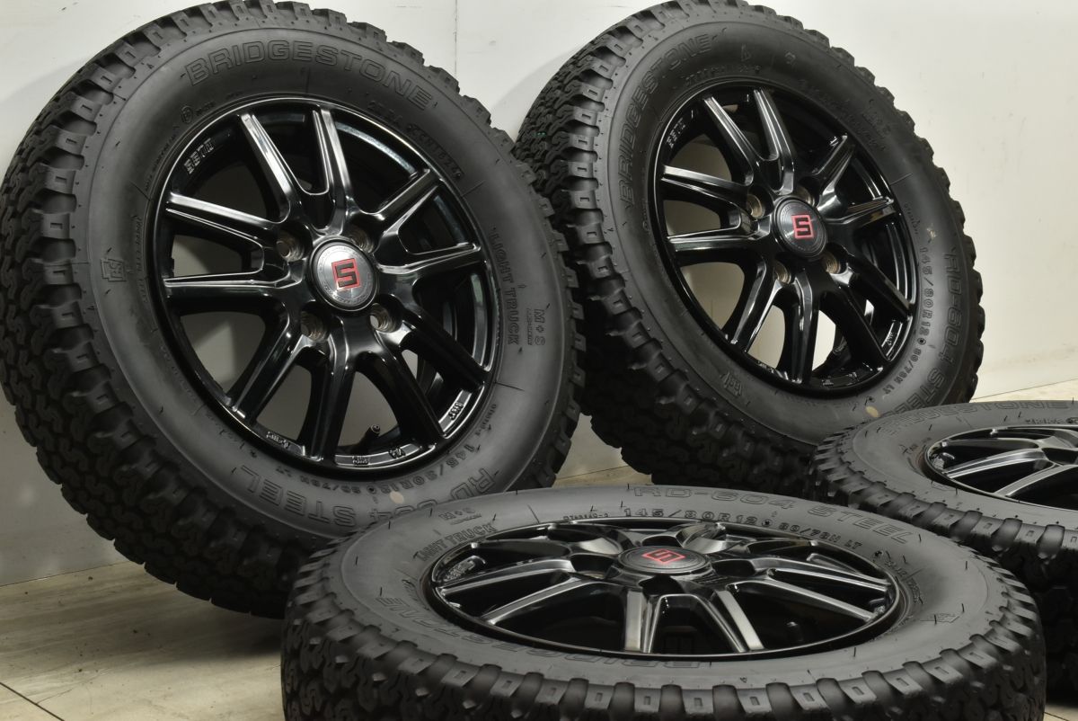 製 バリ溝 SEIN 12in 3.50B 45 PCD100 ブリヂストン RD-604スチール 145 80R12 LT N-VAN クリッパー サンバー ハイゼット