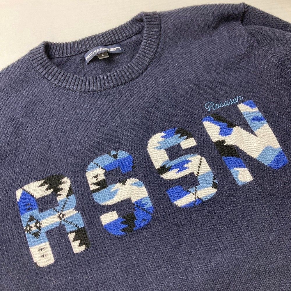 サイズ：L ROSASEN ロサーセン ニットセーター ネイビー系