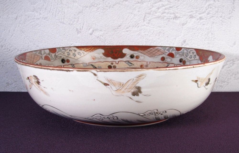 赤絵金彩細密画大鉢