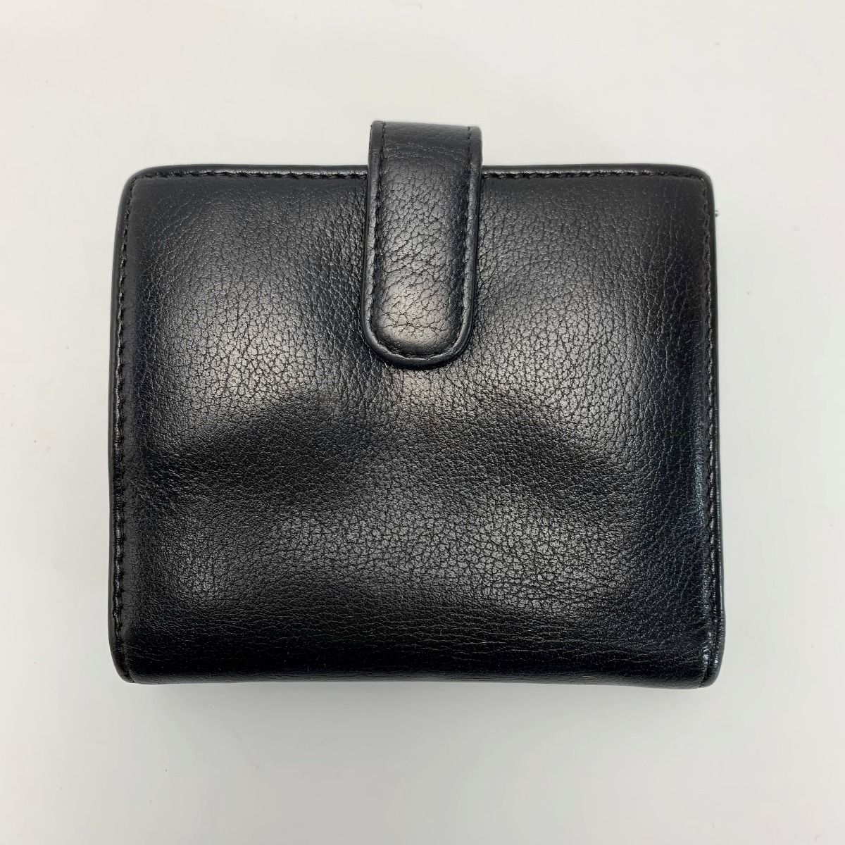 CHANEL シャネル レザー カメリア 09EK411 ブラック 2つ折り財布