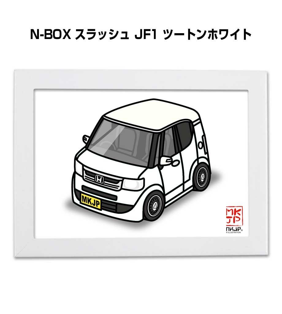 Kartoon 車種別ボディカラーが選べるフレーム付きA5イラスト【ナンバー入れ可