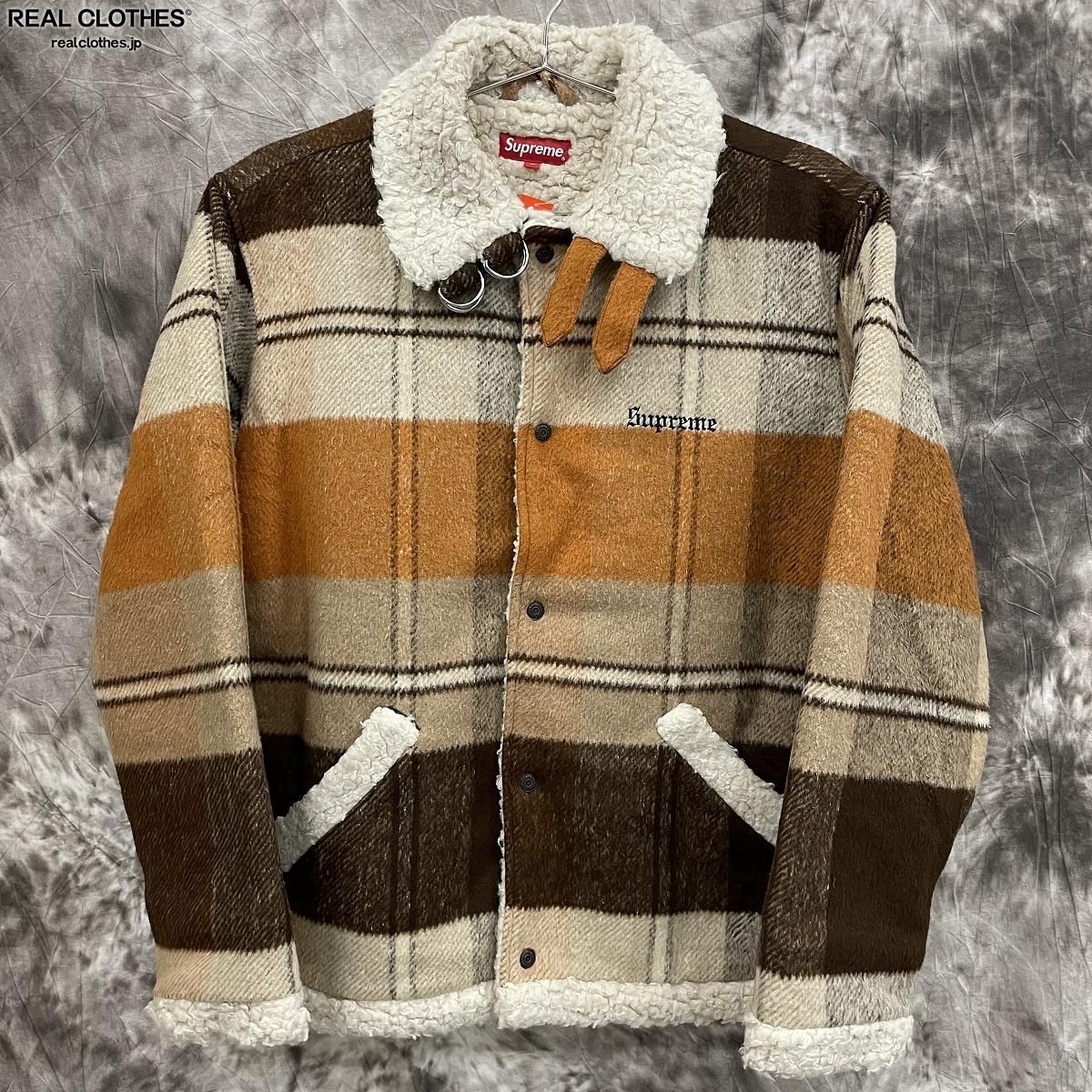 Supreme/シュプリーム【17AW】Plaid Shearling Bomber チェック柄 ボアジャケット/M