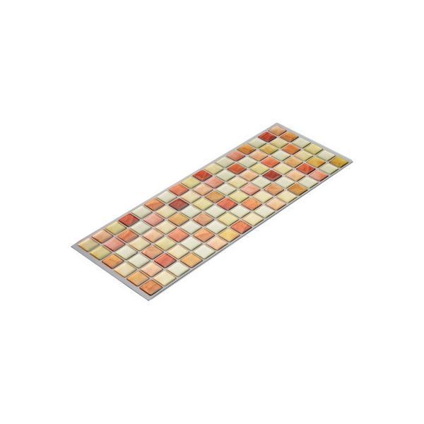まとめ モザイクタイルシール|リメイクシート クリアオレンジ シールタイプ 水に強い DIY 模様替え ×160個セット