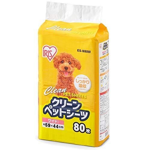 アイリスオーヤマ ペットシーツ 超薄型 1回使い捨て 抗菌 消臭 小型犬 中型犬 ワイド 80枚入