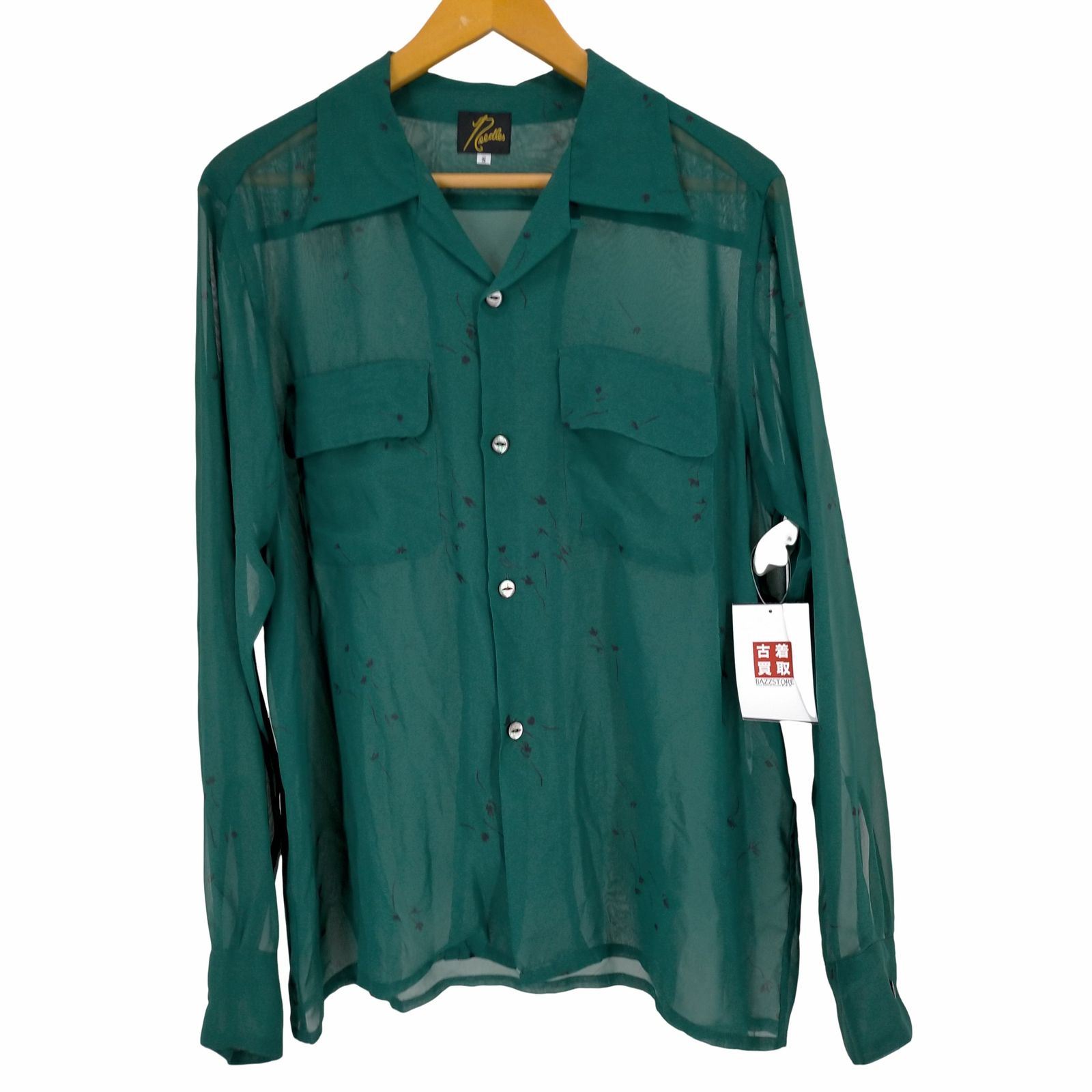 ニードルズ Needles Classic Shirt - Poly Chiffon/Floral Printed #GREEN メンズ JPN：S 