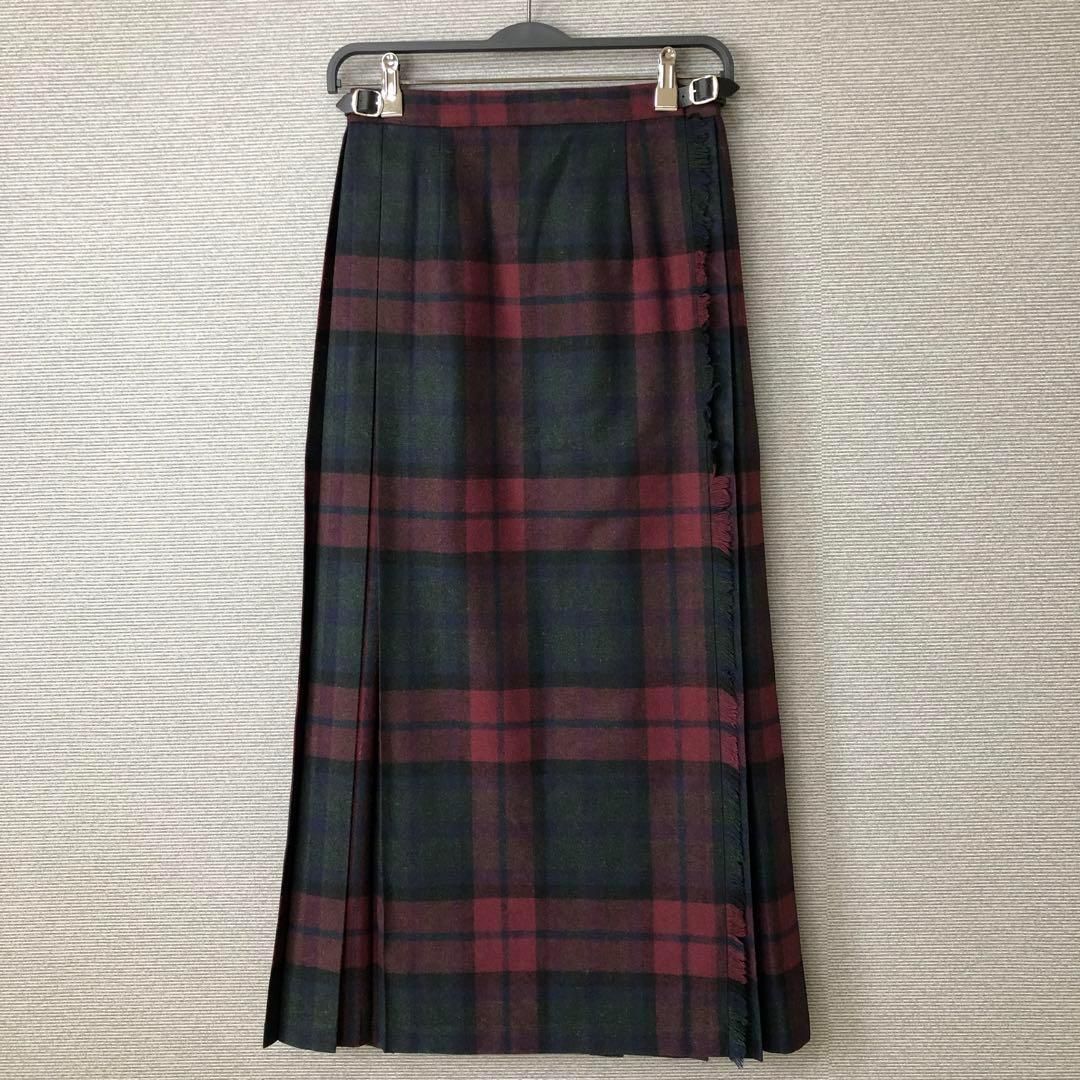 O’NEIL of DUBLIN プリーツ ウールミックス キルトスカート ロング GB8 US6 レッド 赤 チェック オニールオブダブリン