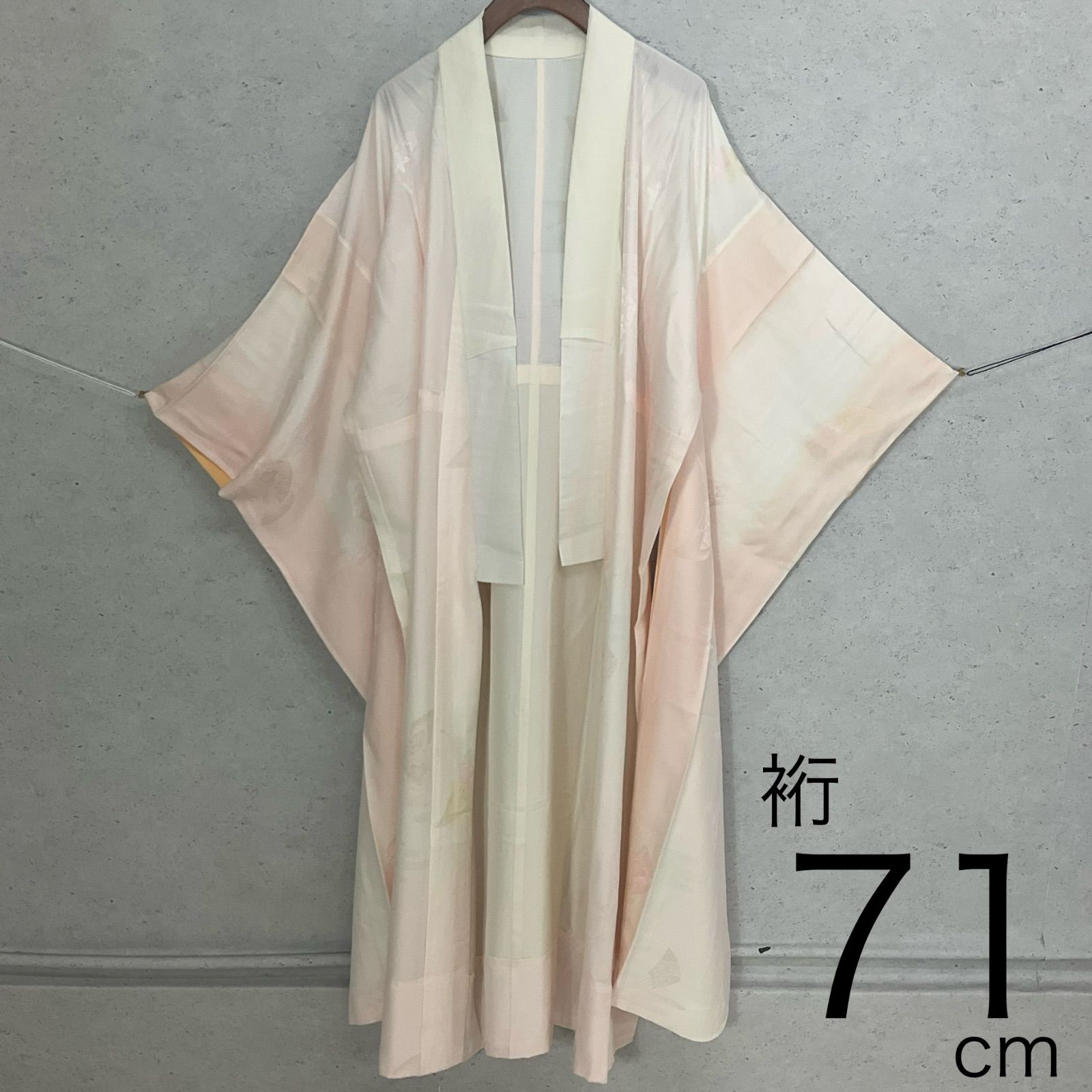 ◆kimono+one◆美品◆振袖長襦袢◆単衣 ◆袖無双◆居敷当て付き◆裄長◆裄71肩丈140◆着物帯振袖袋帯礼装成人式結婚式振袖襦袢◆S1129