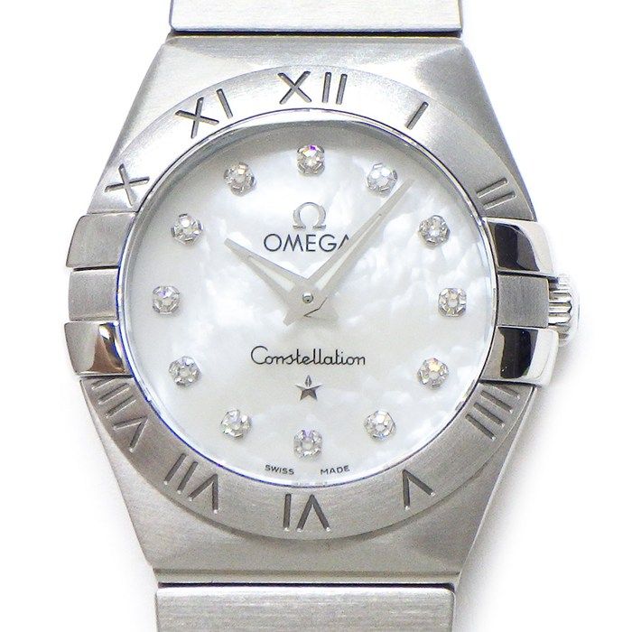 オメガ OMEGA 腕時計 コンステレーション 12.10.24.60.55.001 12ポイント ダイヤインデックス ホワイトシェル文字盤 SS クオーツアナログ