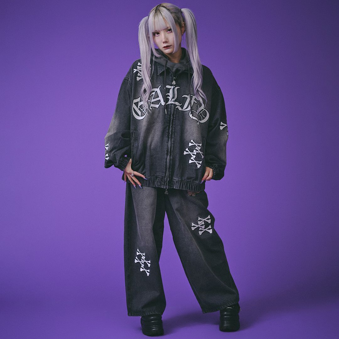 新作】【GALFY／ガルフィー 骨骨カラーデニムジャケット