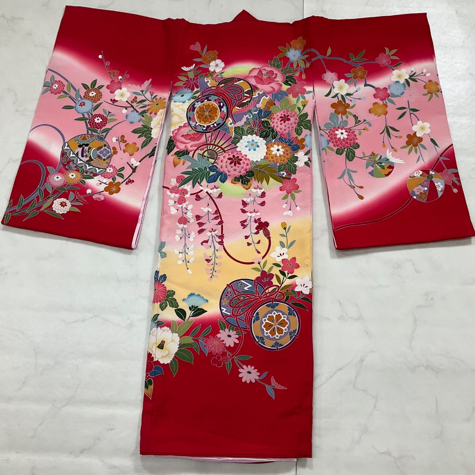 ◆kimono one◆ ◆産着◆お宮参り◆縮緬◆正絹◆長襦袢付き◆子供着物◆七五三◆女の子◆七五三お詣り女の子着物こどものひお正月卒業式十三詣り◆U112