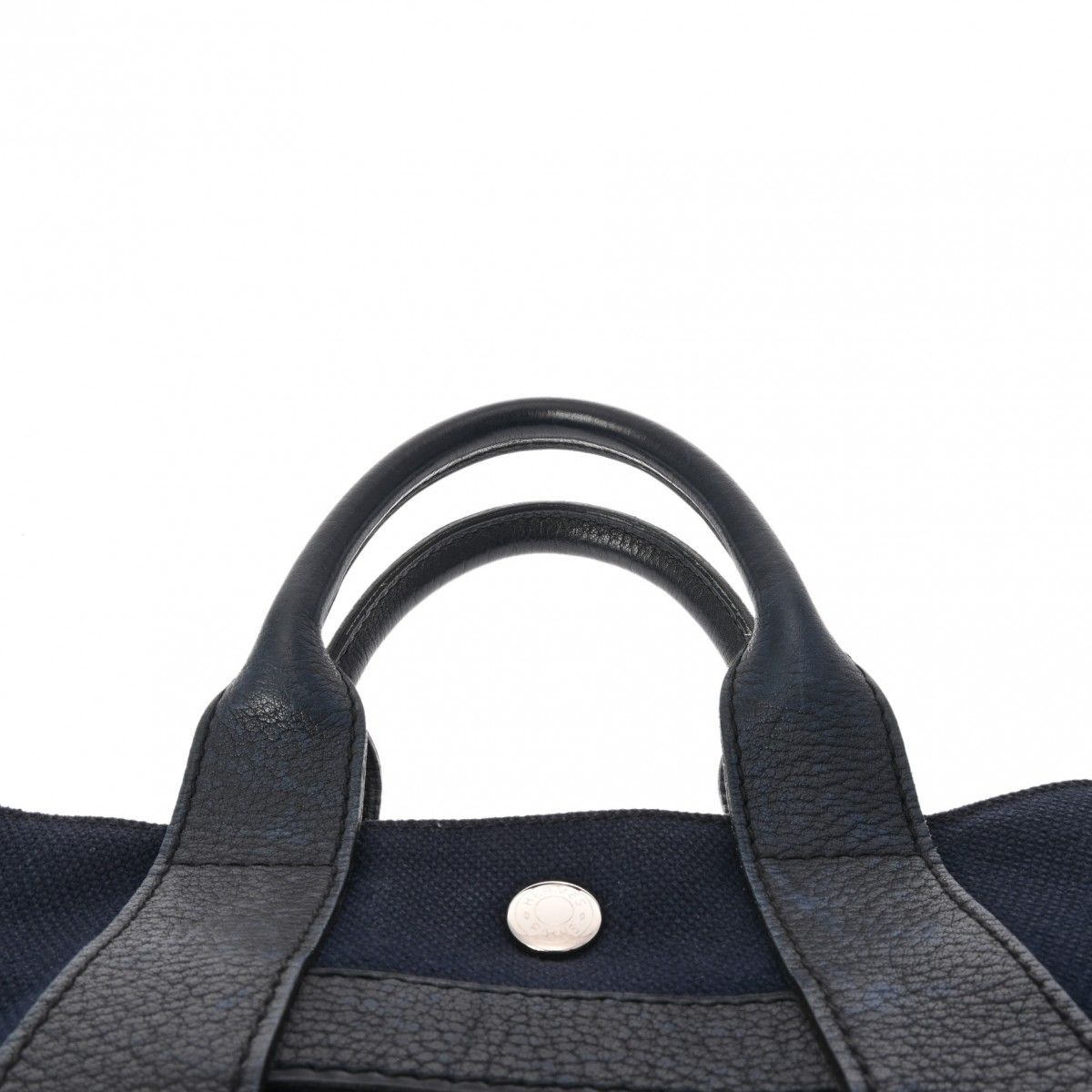 サックアーネPM キャンバス×レザー ユニセックス ネイビー HERME エルメス サックアーネ PM ネイビー ユニセックス キャンバス レザー