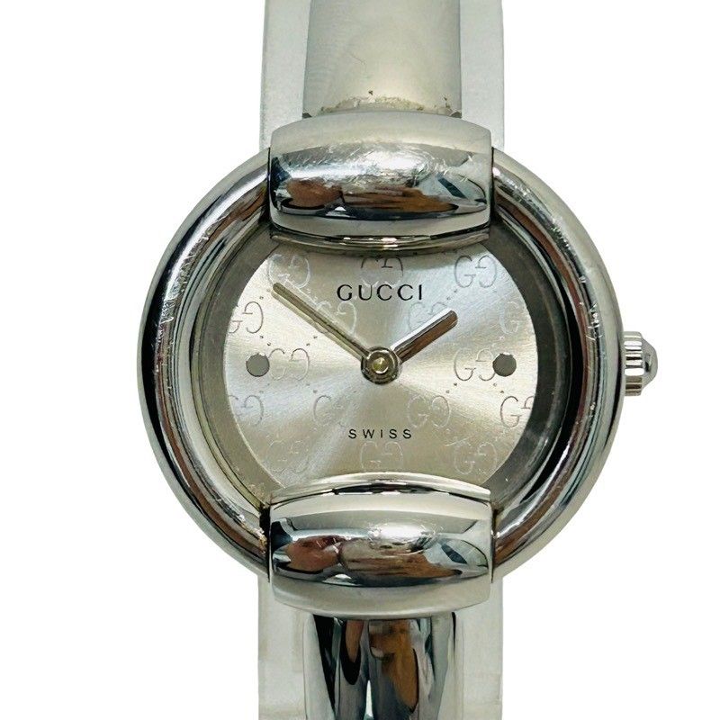 GUCCI グッチ バングルウォッチ 1400L 腕時計レディース クオーツ シルバー文字盤 稼働品 42510K48