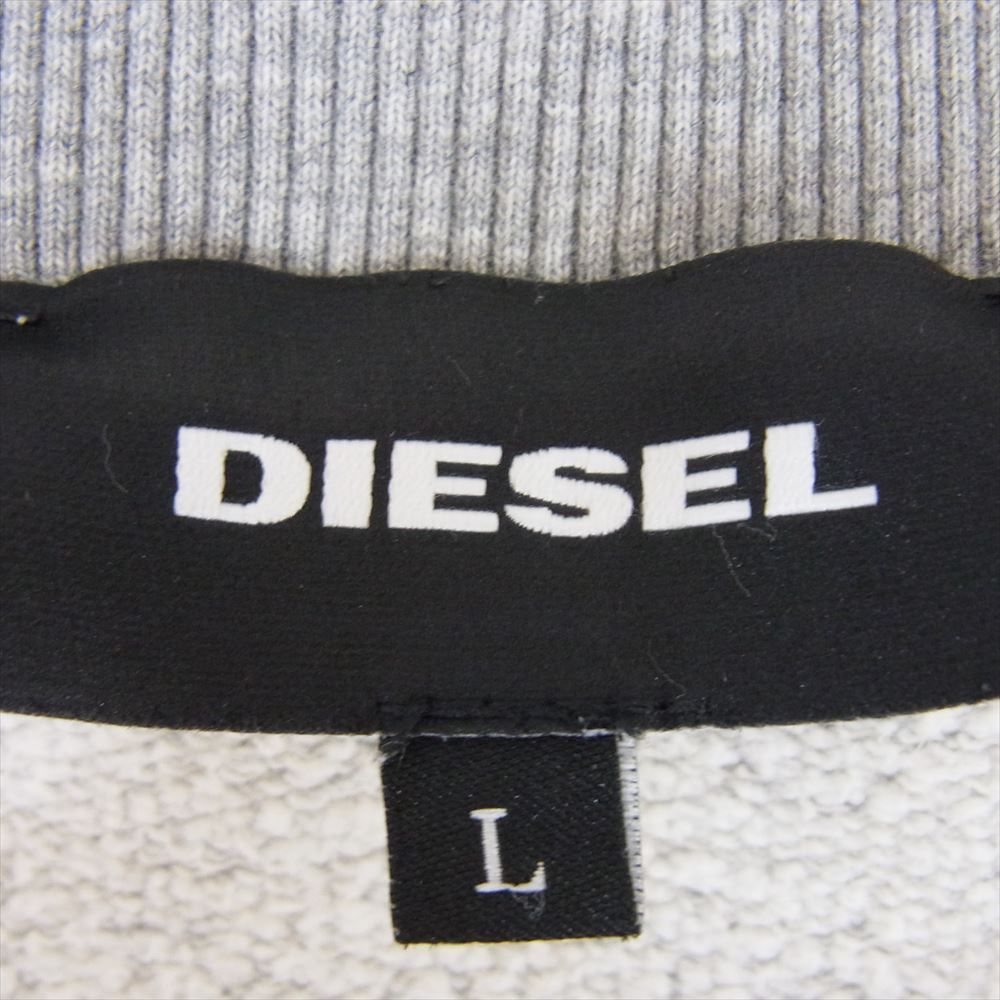 DIESEL ディーゼル プリント クルー 丸首 プルオーバー トレーナー スウェット グレー系 L【中古】